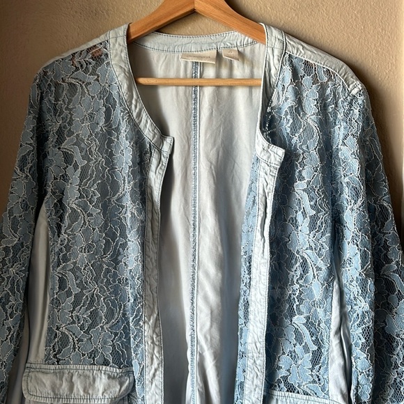 CHICO’S Lace Front Lightweight Jacket - Picture 1 of 8